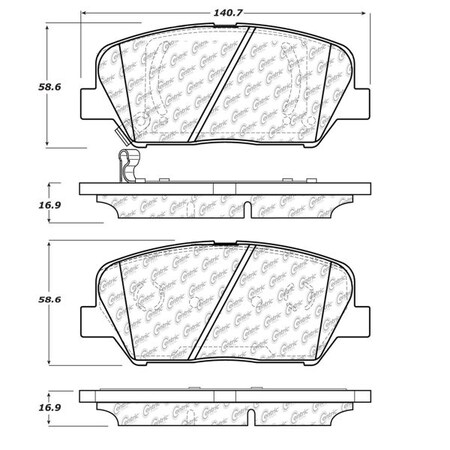 Centric Parts Posi-Quiet Ceramic Pads, 105.14130 105.14130